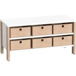 Regalschrank Linus mit 6 Materialkästen, B 110,4 x H 55 (mit Füßen) x T 45,7 cm