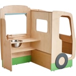 Begehbarer Food Truck aus Holz für Kinder