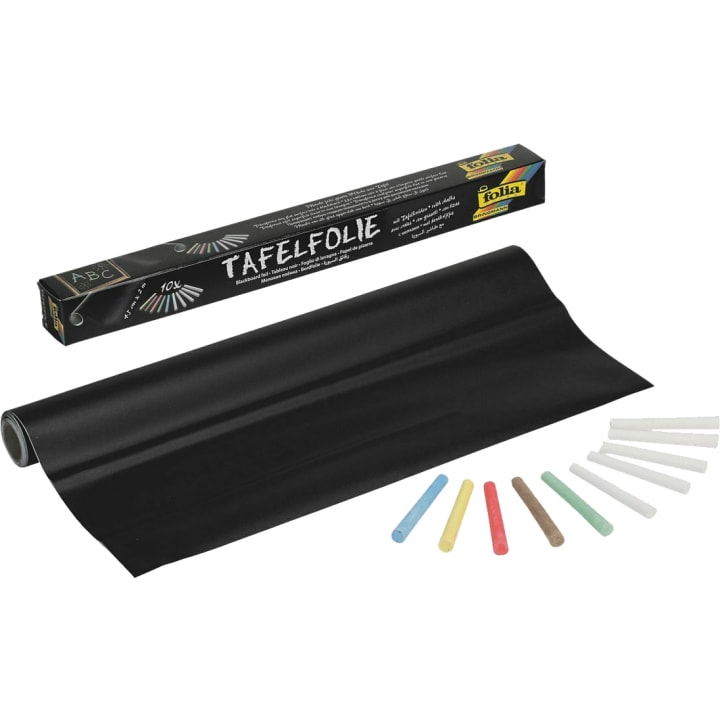 Tafelfolien-Set, 1 Rolle Folie + 10 Kreiden