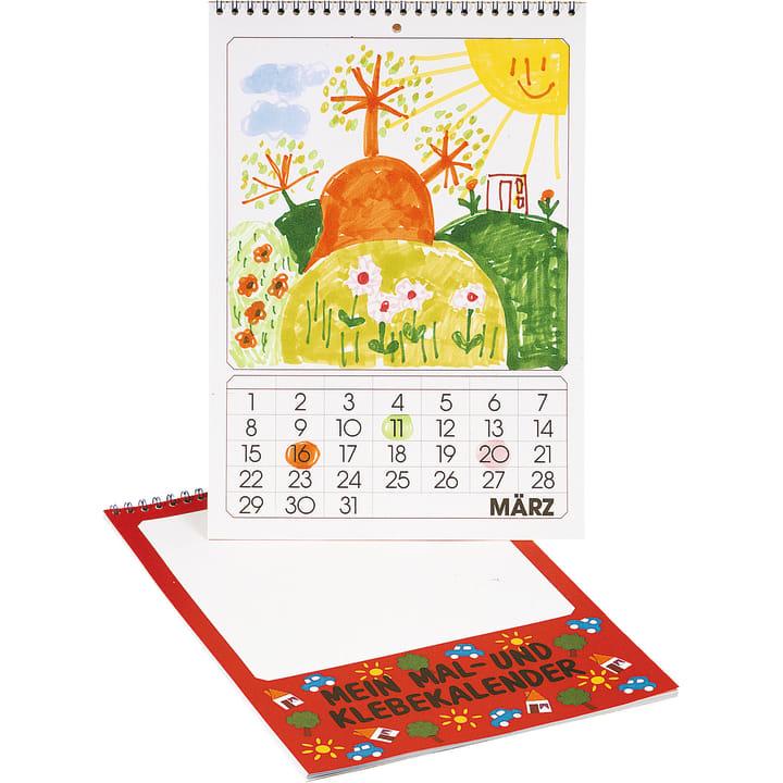 Mal- und Klebekalender, 5 Stück