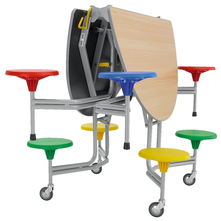 8er-Tisch-Sitz-Kombination, oval, Tisch H 74 cm