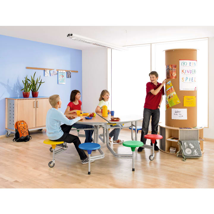 8er-Tisch-Sitz-Kombination, oval, Tisch H69 cm