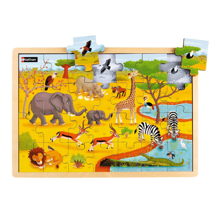Holzpuzzle-Set Lebensräume, 4 Puzzles