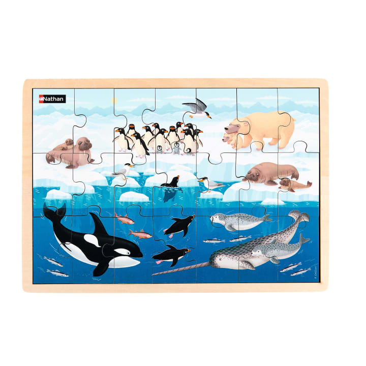 Holzpuzzle-Set Lebensräume, 4 Puzzles