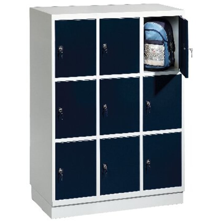 Schultaschenschrank, 3 x 3 Fächer, B 122,5 x H 165 x T 50 cm