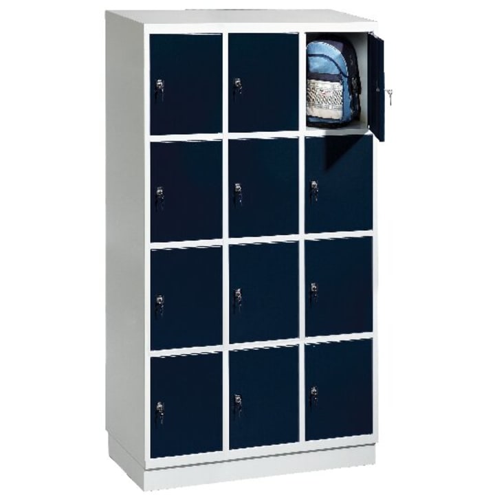 Schultaschenschrank, 3 x 4 Fächer, B 107,5 x H 195 x T 50 cm
