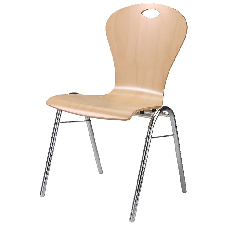 Stuhl Atlanta 5 mit Griffloch, div. Holzausführungen, Sitzh. 46 cm
