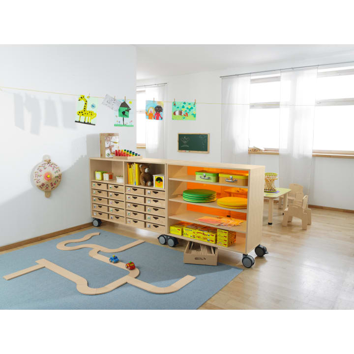 Schrankwand move upp® mit 20 Eigentumskästen, B 217,5 x H 91,5 x T 38 cm