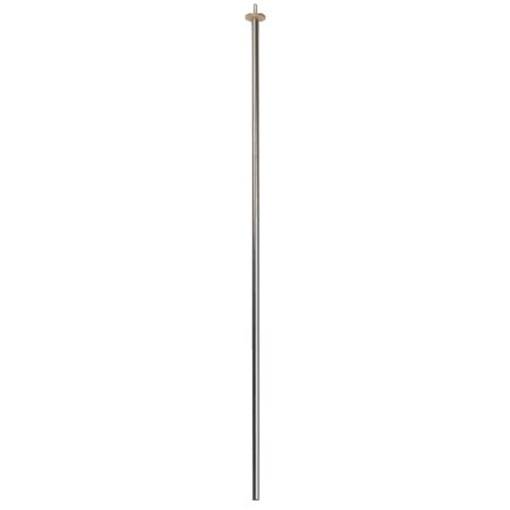 Ein langer, gerader Metallstab mit einer runden, flachen Scheibe und einer kleinen zylindrischen Verlängerung am oberen Ende.