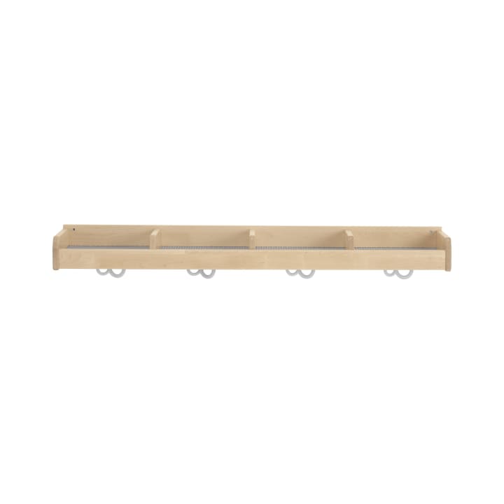 Mützenablage YUNA, versch. Hakenfarben, 4 Fächer, B 120 x H 12,8 x T 22,1 cm