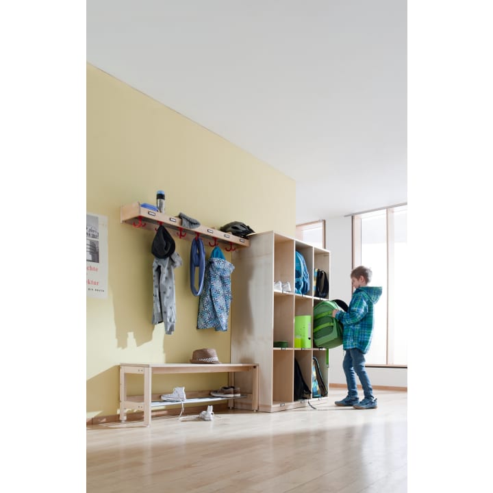 Schultaschenschrank, B 99,5, H 160,4 x T 47 cm, 9 Fächer, Fach-Innenmaß B 30 x H 49 cm