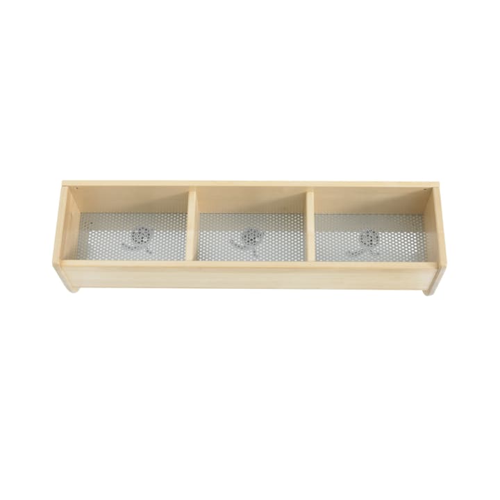 Mützenablage YUNA, versch. Hakenfarben, 3 Fächer, B 90 x H 25,6 x T 22,1 cm