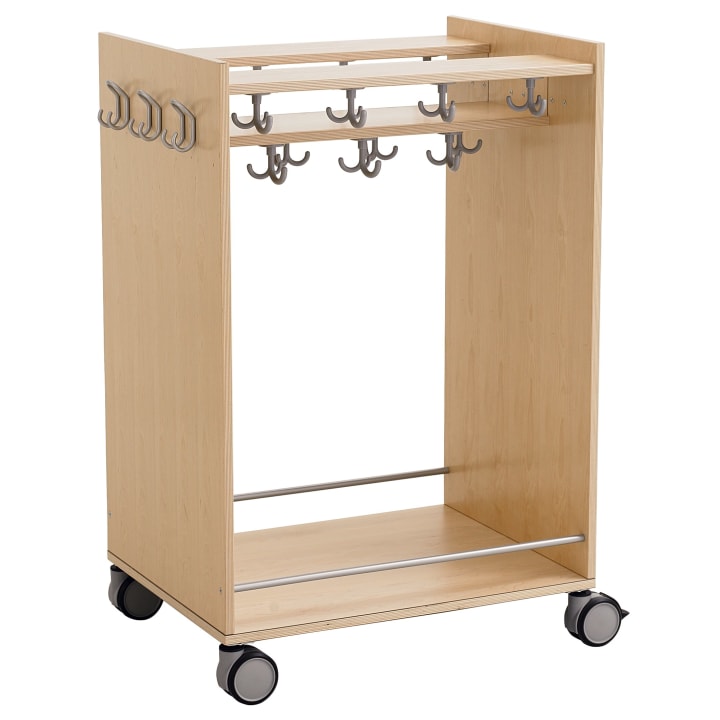 Garderobenwagen, 15 Dreifachhaken und 6 Sicherheitsdoppelhaken, B 89 cm