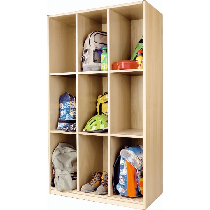 Schultaschenschrank, B 99,5, H 160,4 x T 47 cm, 9 Fächer, Fach-Innenmaß B 30 x H 49 cm