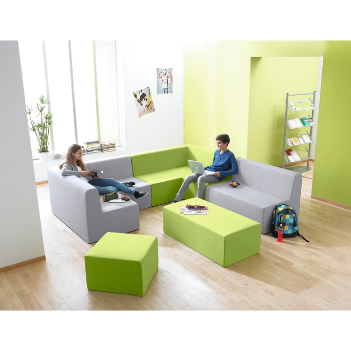 Sofa rechteckig mit Rückenlehne, div. Stoffe, Sitzh. 38 cm