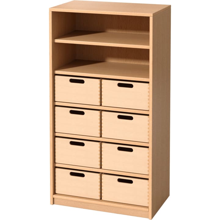 Schrank Forminant mit 8 Materialkästen, B 65 x H 122 x T 39,4 cm