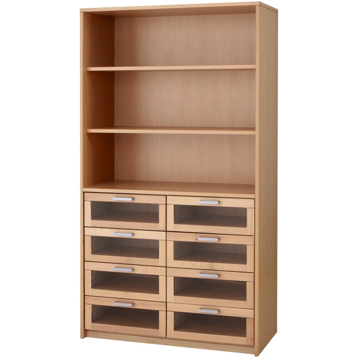 Hochschrank mit Acryl-Schubkästen
