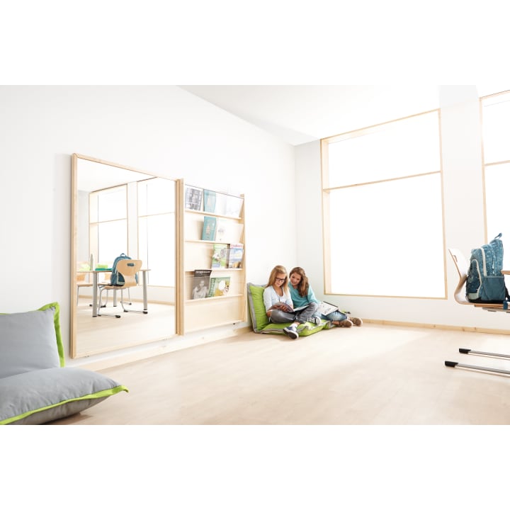 Wandbücherregal B96xH144,3xT10,9 cm, für Kindergarten, 5 Fächer