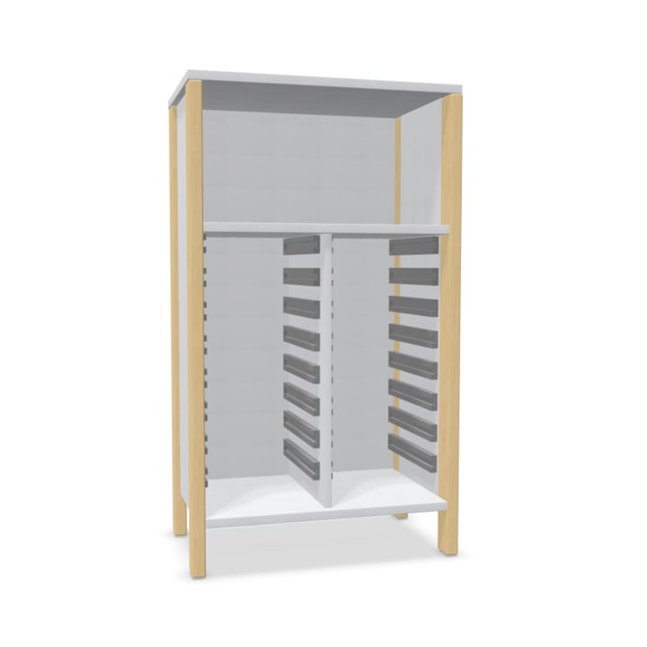 Schrank Linus für 16 Materialboxen, B 75,3 x H 131,8 (mit Füßen) x T 45,7 cm
