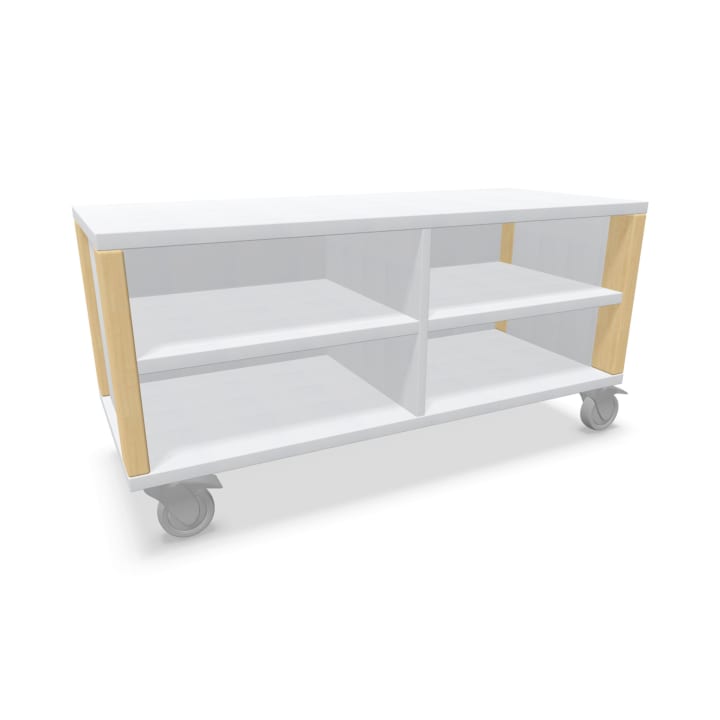 Regalschrank Linus, offen, B 110,4 x H 55 (mit Rollen) x T 45,7 cm