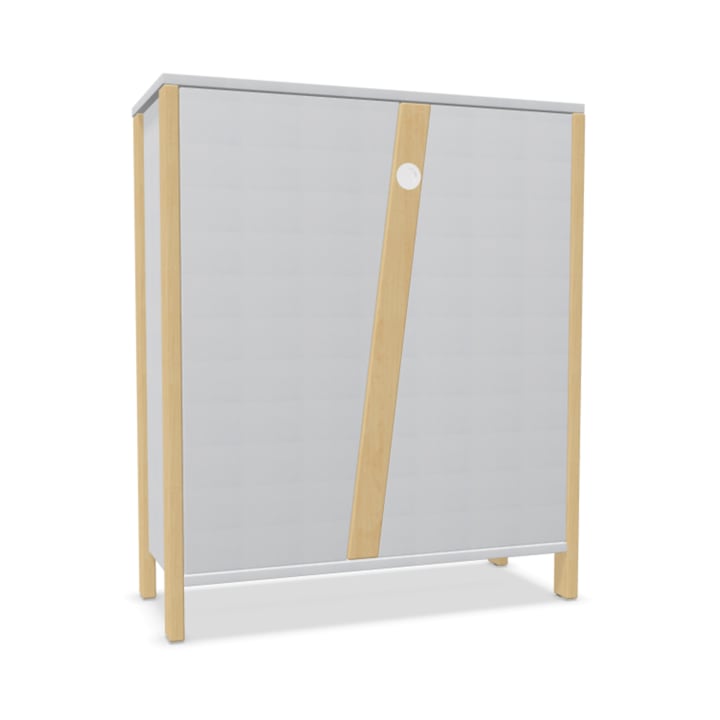 Doppeltürenschrank, B 110,4 x H 131,8 (mit Füßen)  x T 45,7 cm