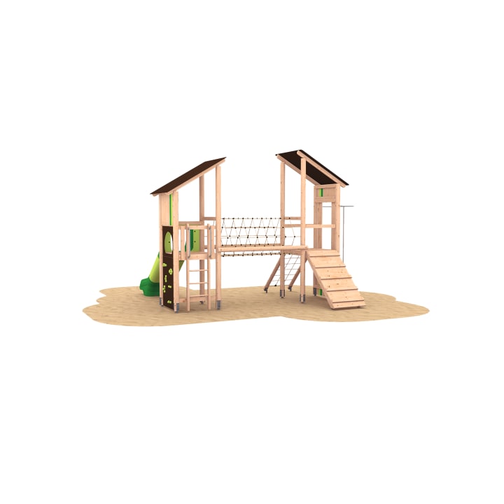 Zwei-Turm-Spielanlage mit Netztunnel
