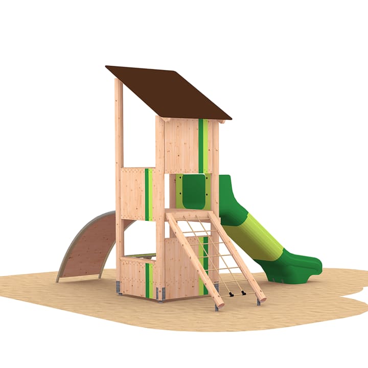Ein-Turm-Spielanlage mit Sandschütte