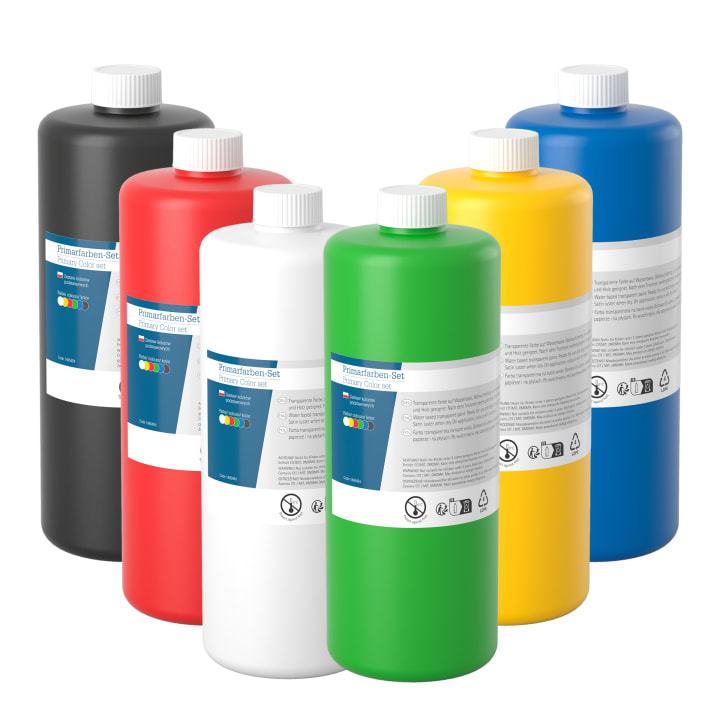 HABA Pro Primarfarben-Set, 6 Farben à 750 ml