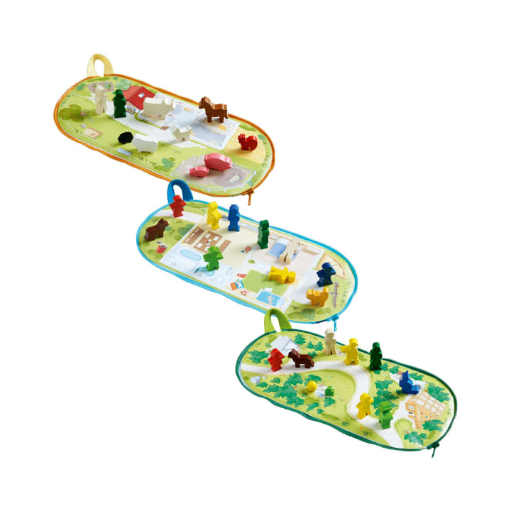 HABA Pro Erzähl-Kokons, 3 Kokons + 30 Holzfiguren