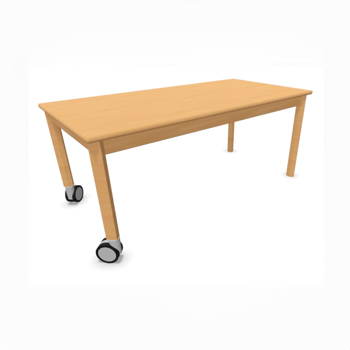 Kita-Tisch Forma, Rechteck, 140x70, Rollenmix
