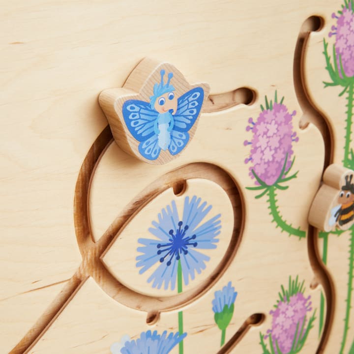 Wandplatte Wiese, aus Holz