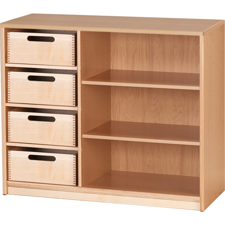 Regalschrank Forminant, Dekor, 4 Materialkästen, B100 x H83,6 x T39,4 cm