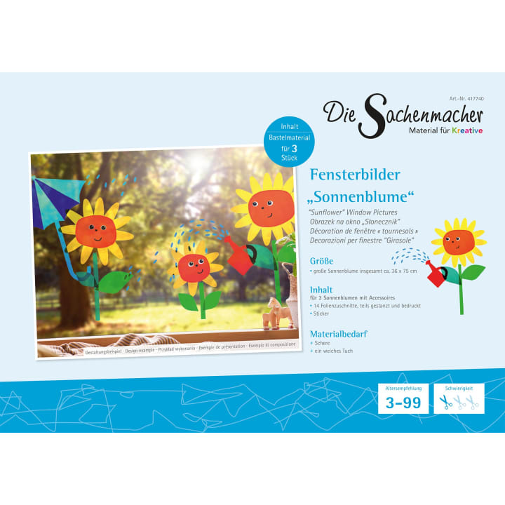 Sachenmacher Fensterbild Sonnenblumen, Fensterfolien-Bastelset