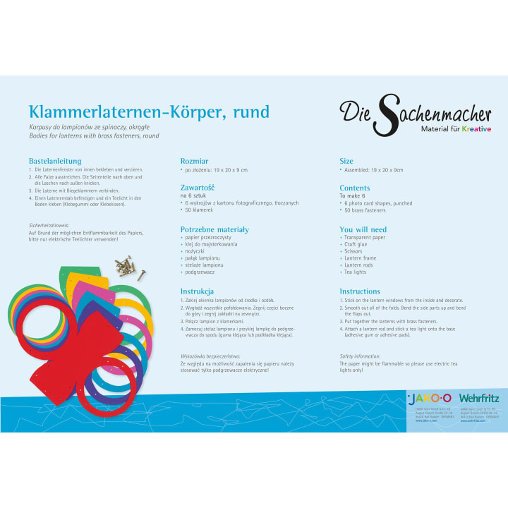 Sachenmacher Klammerlaternen-Körper, rund, 6 Stück