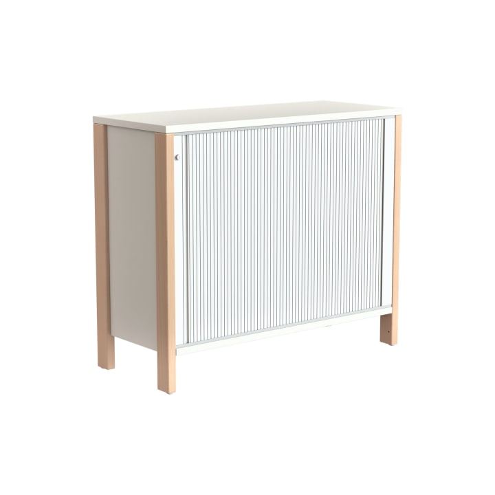 Portfolioschrank LINUS, mit Querrollladen; B 110,4 x H 131,8 x T 45,5 cm mit Holzfüßen