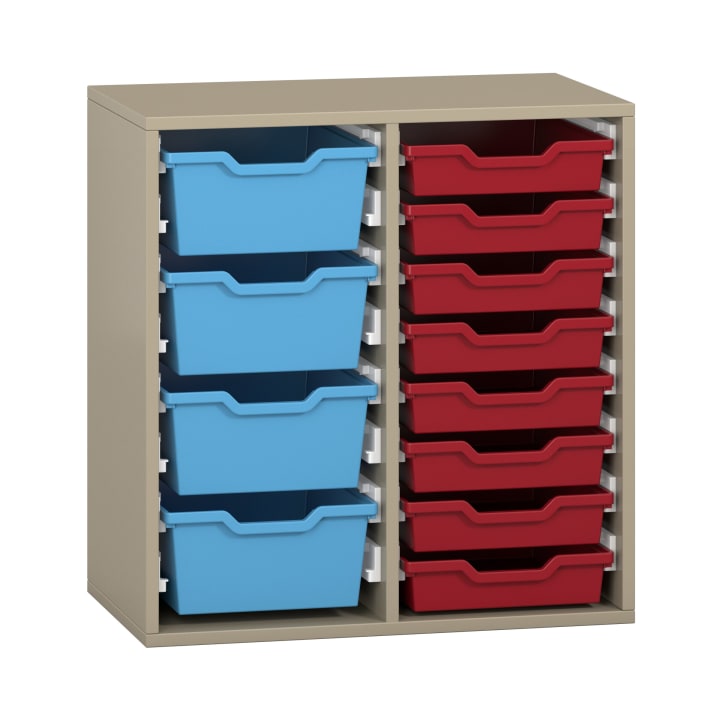 Pureo Regalschrank für Materialboxen, Dekor B72 x H75 x T42 cm