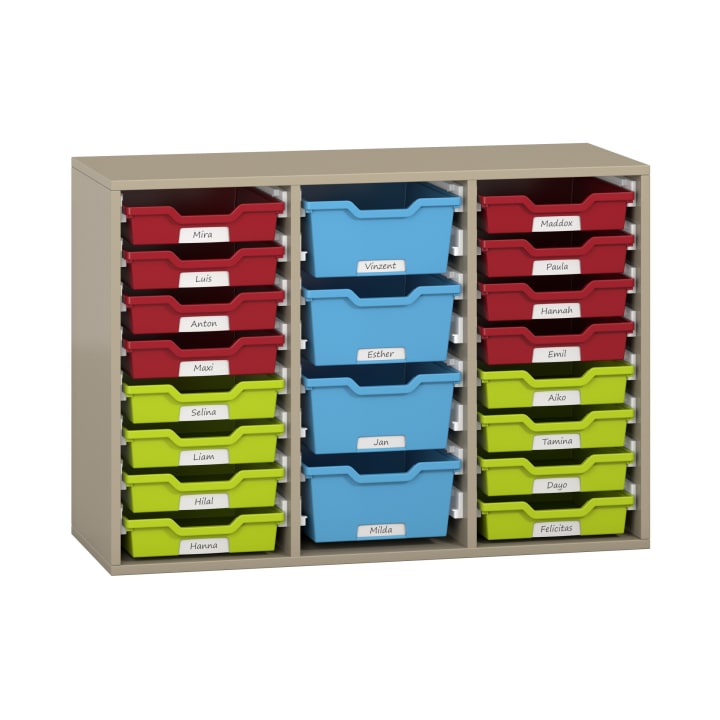 Pureo Regalschrank für Materialboxen, Dekor B107 x H75 x T42 cm