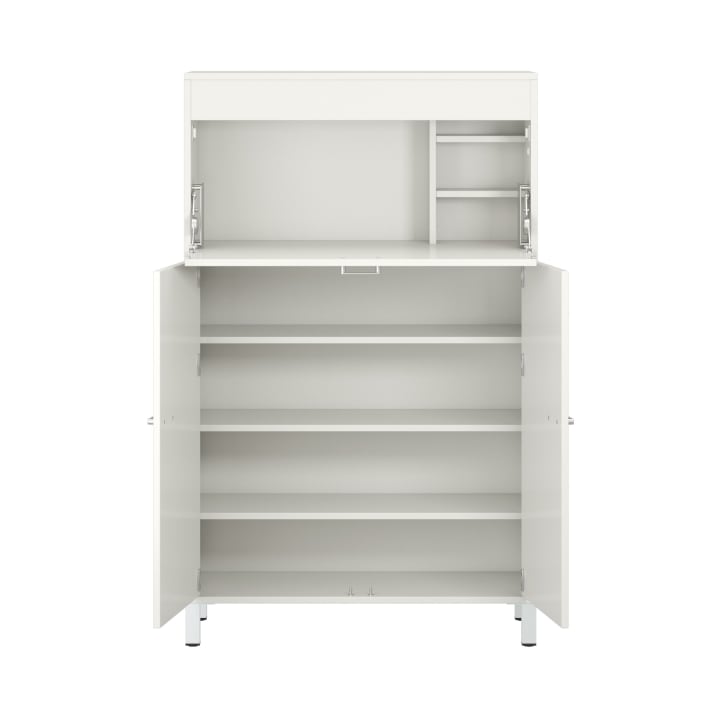 Pureo Schrank-Arbeitsplatz, Stehhöhe, Dekor B100 x H150 x T42 cm