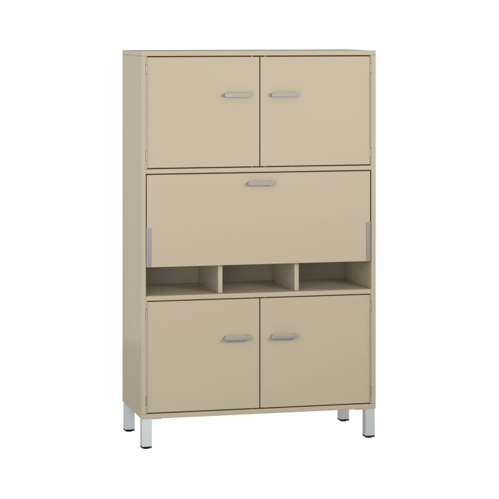 Pureo Schrank-Arbeitsplatz, Sitzhöhe, Dekor B100 x H150 x T42 cm