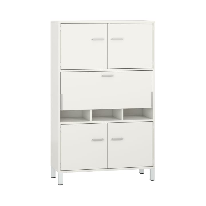 Pureo Schrank-Arbeitsplatz, Sitzhöhe, Dekor B100 x H150 x T42 cm