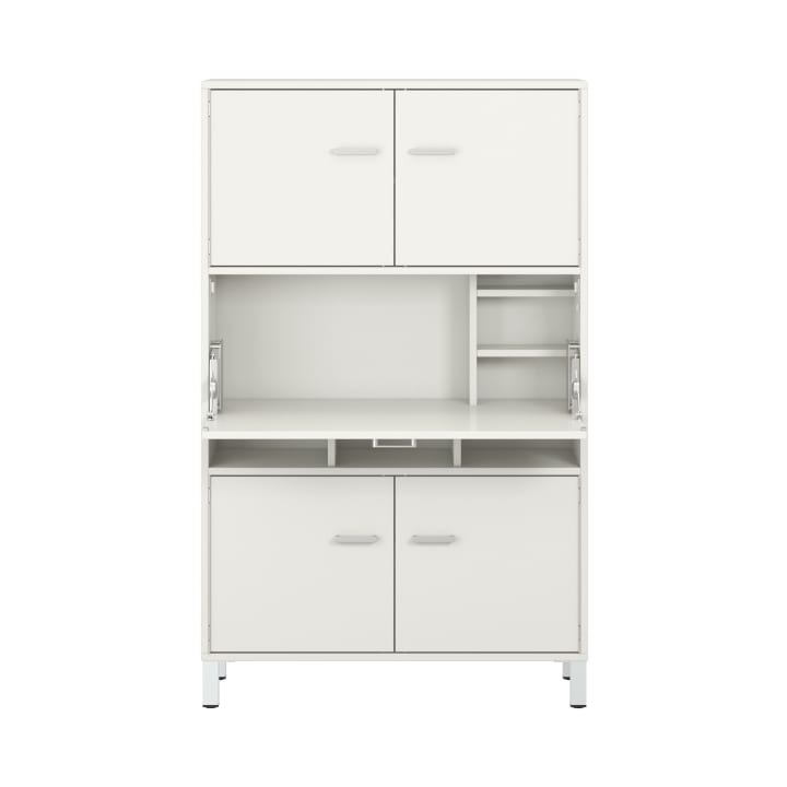 Pureo Schrank-Arbeitsplatz, Sitzhöhe, Dekor B100 x H150 x T42 cm