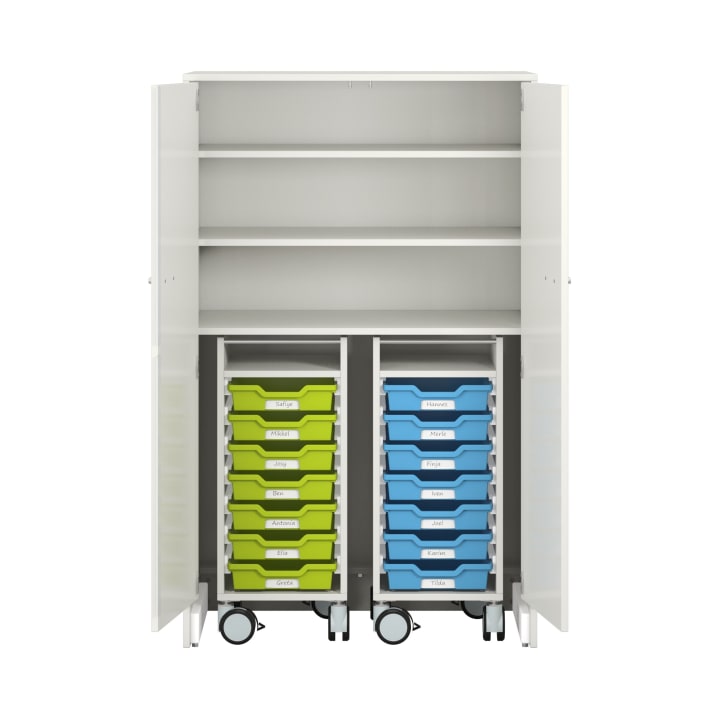 Pureo Materialschrank mit Rollwagen, Dekor B100 x H150 x T60 cm