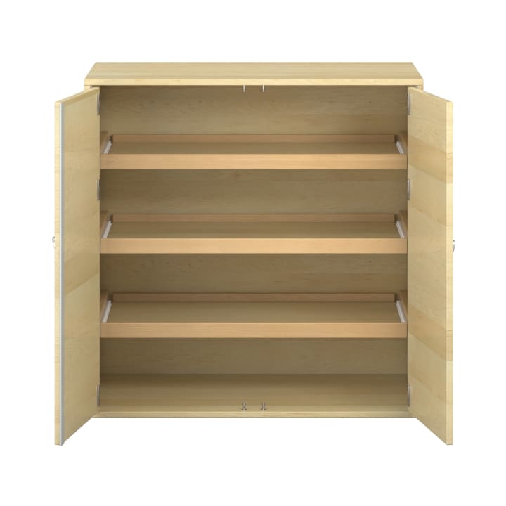 Pureo Doppeltürenschrank mit Rollböden B100 x H100 x T60 cm