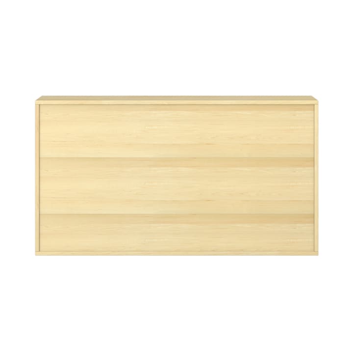 Eine Kommode aus hellem Holz mit drei Schubladen und einem einfachen, modernen Design. Die Kommode hat flache Schubladenfronten und keine sichtbaren Griffe. Sie ist vor einem schlichten weißen Hintergrund fotografiert.