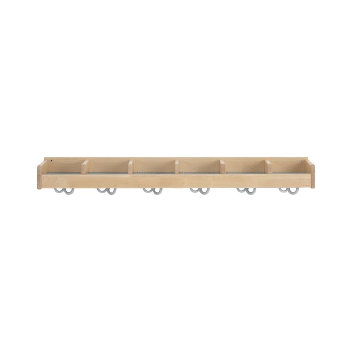 Mützenablage YUNA, versch. Hakenfarben, 6 Fächer, B 120 x H 12,8 x T 22,1 cm
