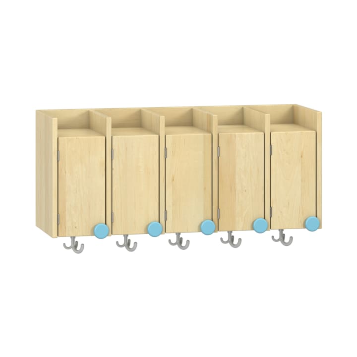 Doppelablage Lyra mit Haken, 5 Türen links, B99,5 x H42,5 x T33 cm