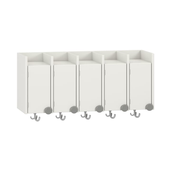 Doppelablage Lyra mit Haken, 5 Türen links, B99,5 x H42,5 x T33 cm