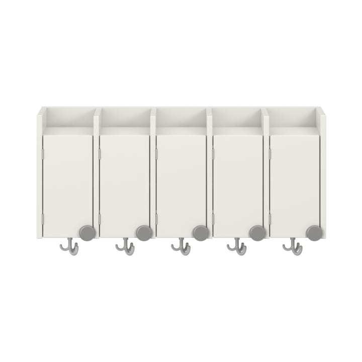 Doppelablage Lyra mit Haken, 5 Türen links, B99,5 x H42,5 x T33 cm