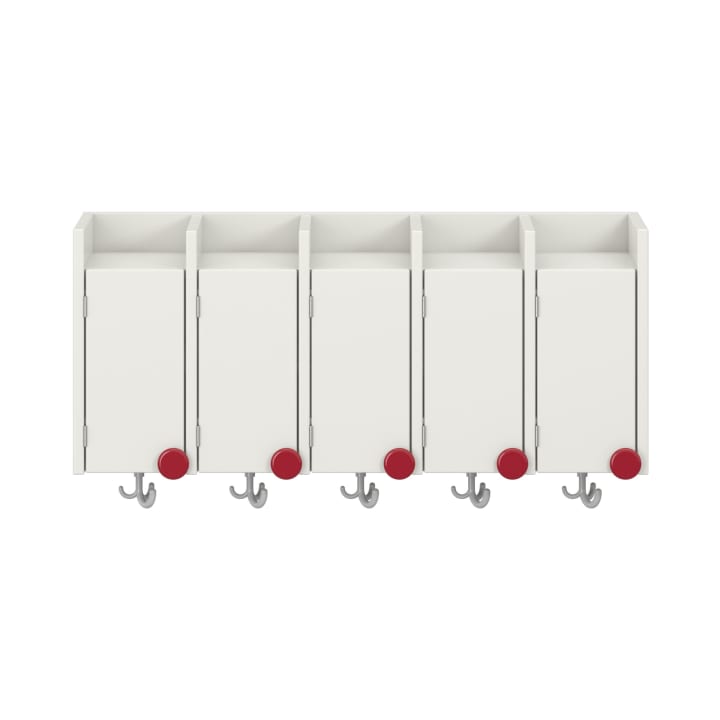 Doppelablage Lyra mit Haken, 5 Türen links, B99,5 x H42,5 x T33 cm