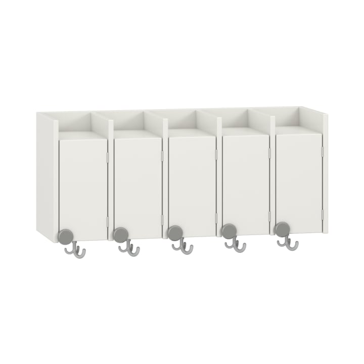 Doppelablage Lyra mit Haken, 5 Türen rechts, B99,5 x H42,5 x T33 cm